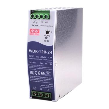 Imagem de Mean Well 120W Bancadas Industriais Din Rail Com SaíDa úNica Fonte De AlimentaçãO Para RáDio Amador Fonte De AlimentaçãO De Computador VariáVel 24V 5A (WDR-120-24 24V/5A/120W/Input Industrial)