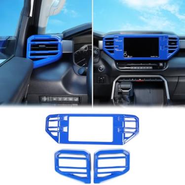 Imagem de Kit de capa de saída de ar para console central de carro compatível com Toyota Tundra 2022 Sequoia 2023 console central tampa de acabamento de saída de ar lateral console central painel de ventilação