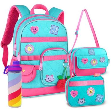 Imagem de Kit Mochila Juju Teófilo Lancheira Estojo Lançamento Escolar - Clio St