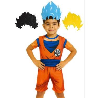 Imagem de Fantasia Infantil Goku Com 3 Cabelos Envio Já ! - MWM MODAS, Goku três