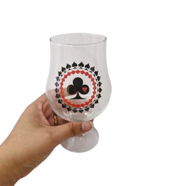 Imagem de Taça Copo Cerveja Vidro Naipe Paus Baralho 400 ml Presente