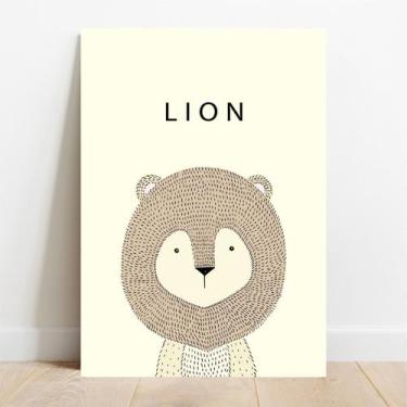 Imagem de Placa Decorativa Escandinavo Lion - TaColado., 15x21cm