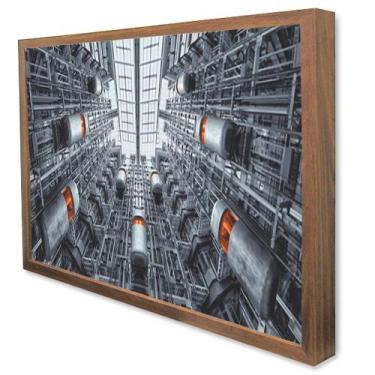 Imagem de Quadro Decorativo Arquitetura Visão dos Elevadores em Moldura Caixa - 