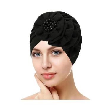 Imagem de Hijab Muçulmano Floral Em Cor Sólida Com Contas, Lenço De Cabeça Para 
