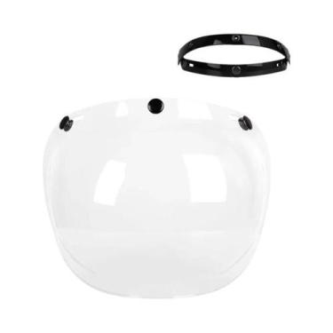 Imagem de Capacete de Motocicleta com Viseira Bolha - Aberto e Dobrável, transpa