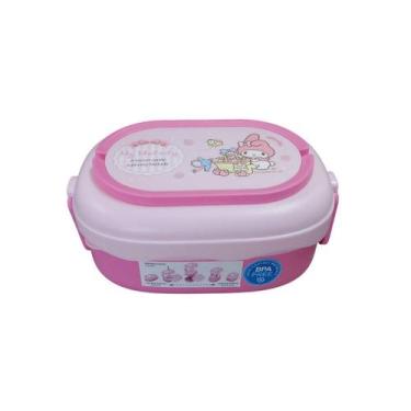 Imagem de Kit Lancheira Infantil My Melody Dupla Camada com Alça e Talher 1600m