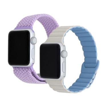 Imagem de Kit Pulseira Double para Apple Watch 38/40/41 MM Lilás e Bege - IPLACE