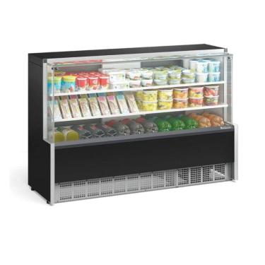 Imagem de Balcão Refrigerado Vidro Reto 1,75M 2 Placas Frias Gelopar GPDA-175R PR 220v