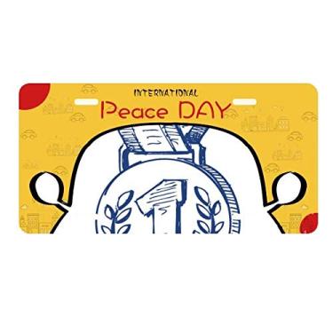 Imagem de DIYthinker Placa de carro Medalha Blue Football Championship Placa de carro Decoração Dia da Paz