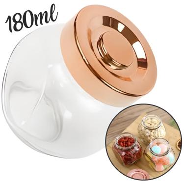 Imagem de Porta Tempero Rose Gold Frasco de Vidro Tampa Rosca / Porta Condimentos 180ml