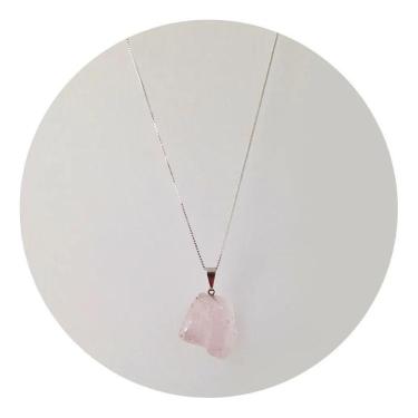 Imagem de Colar Quartzo Rosa Bruto Natural E Legítima - Ponte Vecchio