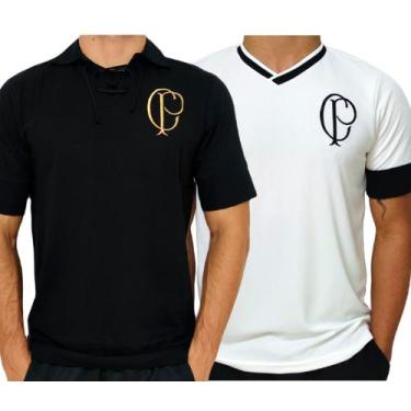 Imagem de Kit 2 Camisas Corinthians Retro Cp  - Masculino - Spr