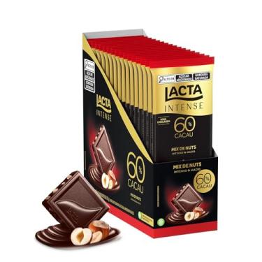 Imagem de Chocolate Lacta Intense Amargo 60% Cacau Mix De Nuts Caixa Com 17 Unidades De 85g