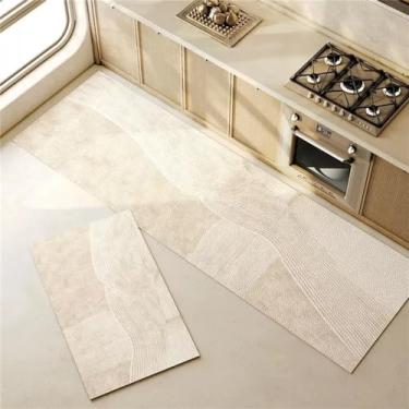 Imagem de Tapete de cozinha impermeável, grande área, pvc, couro, sala de estar, decoração de casa, antiderrapante, 2,80x180cm