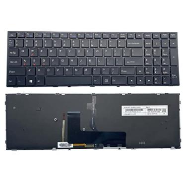 Imagem de Novo teclado para laptop com layout dos EUA para Clevo Sager P650 P650SE P655SE NP8652 NP8650 NP8670 NP8671 MP-13H83USJ430B 6-80-P6500-013-1 retroiluminação emoldurada preta