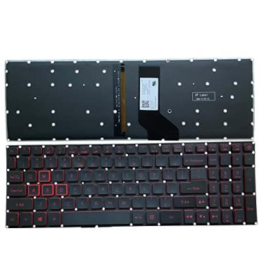 Imagem de Teclado para notebook KB US Layout para laptop Acer Nitro 5 AN515 AN515-51 AN515-52 AN515-53 Series P/N: N17C1 N16C7 Series fonte vermelha, com luz de fundo, sem moldura