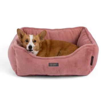 Imagem de NANDOG Cama reversível Cloud Prive em rosa rosa – Tecido de micropelúcia ultramacio – Design moderno – Lavável para gatos e cães pequenos/médios