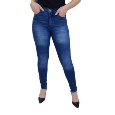 Imagem de Calça Jeans Feminina Recuzza Cigarrete Azul Médio - 10712-Feminino