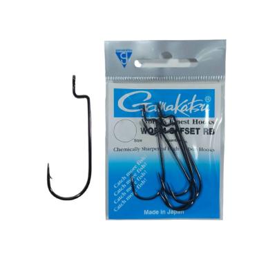 Imagem de Anzol Gamakatsu Offset Worm RB Black Super Resistente Cartela - Escolha o Tamanho