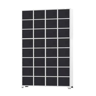 Imagem de Armário Roupeiro De Aço Para Vestiário 32 Portas Locker Preto com Chave