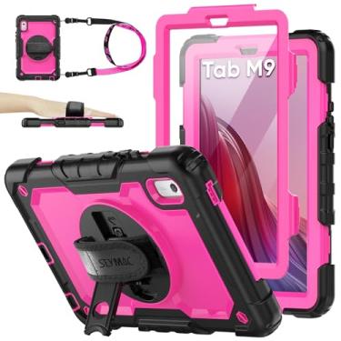 Imagem de SEYMAC stock Capa para Lenovo Tab M9 (TB-310FU) 2023 com protetor de tela, capa de proteção à prova de quedas com suporte giratório de 360° e alça [suporte de caneta] Capa para Lenovo Tab M9 de 22 cm