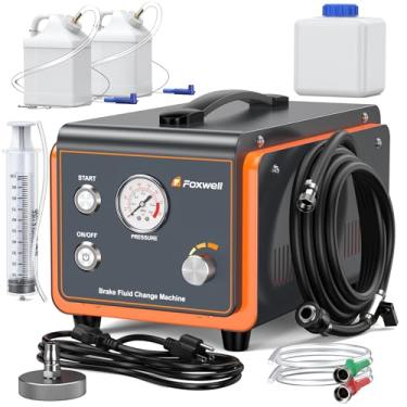 Imagem de FOXWELL Kit de sangramento de freio automático RT1000, máquina de sangramento de fluido de freio de pulso duplo, ferramenta de sangramento do sistema de freio automotivo para uma pessoa de fácil uso,