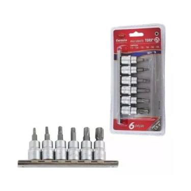 Imagem de Jogo Soquete Bits Torx 3/8 Com 6 Peças Profissional - Corneta