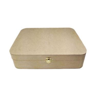 Imagem de Caixa MDF Arredondada G Articulada Com Fecho 35 x 25 x 10 cm - LUCIANO