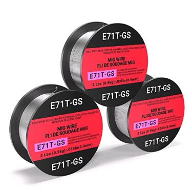 Imagem de Fio Mig de núcleo de fluxo sem gás, aço suave E71TGS 0,035 de diâmetro, carretel de 900 g (0,035 polegadas 900 g * pacote com 3)