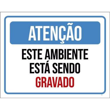 Imagem de Placa Sinalização - Atenção Ambiente Sendo Filmado 36X46