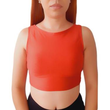 Imagem de Atacado kit com 6 cropped regata básico liso top fitness sem bojo - DE