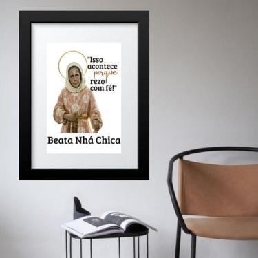 Imagem de Quadro Nhá Chica Frase - 60x48cm - Quadros On-line, Madeira branca