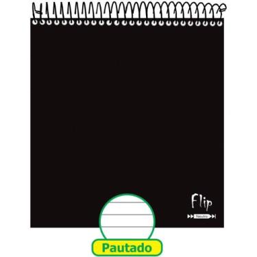 Imagem de Caderno FLIP Capa Dura Neutro Preto Vertical 80 Folhas Pacote com 4 - 