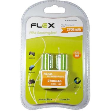 Imagem de Pilha Recarregável FLEX GOLD Pequena AA 2700MAH 1.2V Blister com 2 Uni