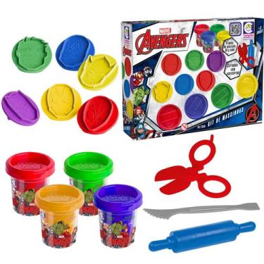 Imagem de Conjunto Massinha Colorida Vingadores Avengers Brinquedo Com Carimbo E