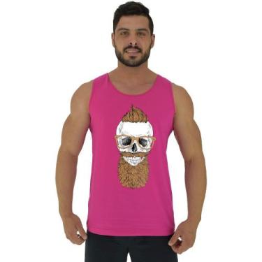 Imagem de Regata Clássica Masculina MXD Conceito Caveira Moicano, Rosa, M
