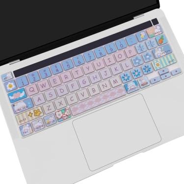 Imagem de Linda capa de silicone para teclado para MacBook Pro 33.0 cm M2 2020-2023 (modelo: A2338/A2289/A2251)/MacBook Pro 2019 2020 de 16 polegadas (modelo: A2141) com Touch ID, layout dos EUA, coelhinho fofo