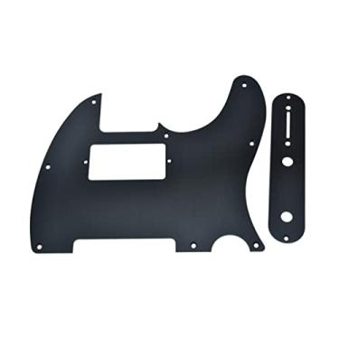 Imagem de KAISH Pickguard Humbucker Tele Humbucker anodizado de alumínio metálico com placa de controle Tele de metal e parafusos para telecaster americano/mexicano preto