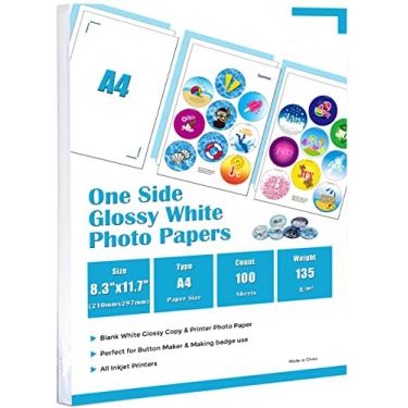 Imagem de ChiButtons One Side Glossy Photo Papers A4 (135g) 100 Sheets (Specially for Button Maker use)