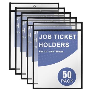 Imagem de Bolsos resistentes apagáveis a seco 22 x 30 cm, porta-bilhetes de trabalho, pacote com 50, protetores de papel de plástico, 21 x 27 cm, capas transparentes para documentos para loja, escritório, sala