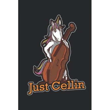 Imagem de Just Cellin - Violoncello Notebook: DIN A5 (6x9) notebook for cello and string instrument musicians with 120 lined pages and days of the week for the diary function