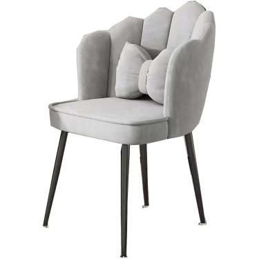 Imagem de Cadeira moderna de escritório doméstico, pernas grandes de metal, linda mesa de jantar, cômoda de maquiagem para sala de estar, cadeira de lazer com travesseiro para quarto, cadeiras de sala