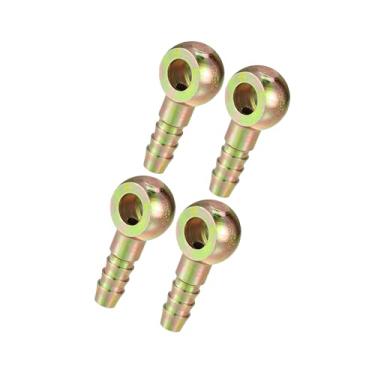 Imagem de Motoforti Banjo Bolt Hose Barb Fitting/Adaptador de montagem de linha de combustível de freio interno para carro motocicleta/metal durável 10 mm ID 10 mm OD / 4 peças tom bronze de longa duração