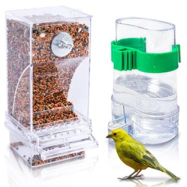 Imagem de Comedouro e Bebedouro Hamiledyi para Papagaios - Conjunto Completo