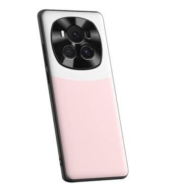 Imagem de POYUFRG Capa ultrafina para Honor Magic 6 Pro/6, capa de câmera moderna de couro vegano à prova de choque, rosa, 6 Pro