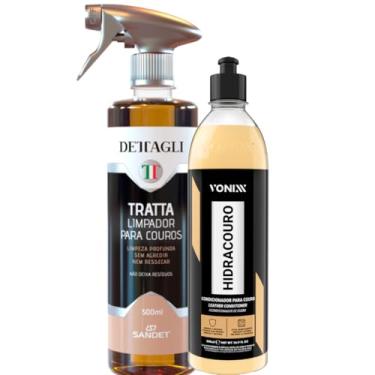 Imagem de Kit Dettagli Sandet Vonixx Limpeza e Hidratação De Couro Em Geral Tratta Limpador De Couro 500ml Hidracouro Hidratande de Couro 500ml Vonixx