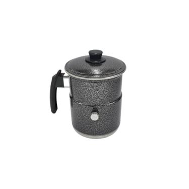 Imagem de Leiteira, Fervedor de Leite com Apito 1,0L na cor cinza craqueado.