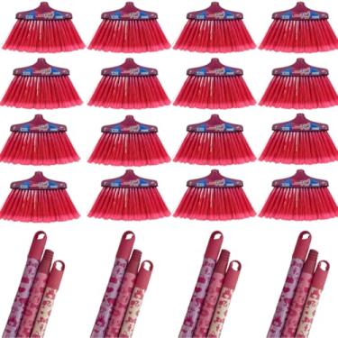 Imagem de Conjunto de 12 Vassouras Pink Plus, com Cabo