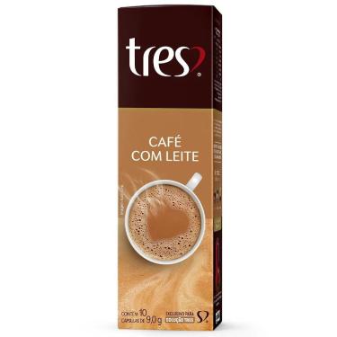 Imagem de Cápsula TRES 3 Corações Café com Leite 90g - 10 Unidades