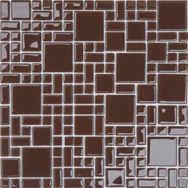Imagem de Pastilha de Vidro Cristal Mosaic 30x30cm Marrom